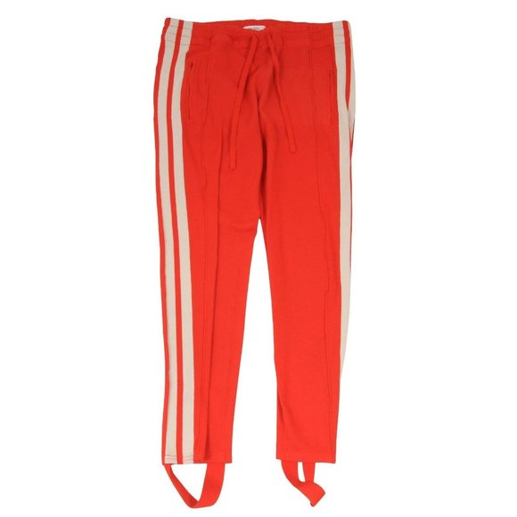 Isabel Marant Etoile Striped Stirrup Jogging Pants Size 42 Red Viscose Blend